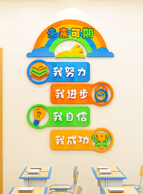 班级布置教室装饰未来可期激励志文字标语中小学开学文化墙贴立体