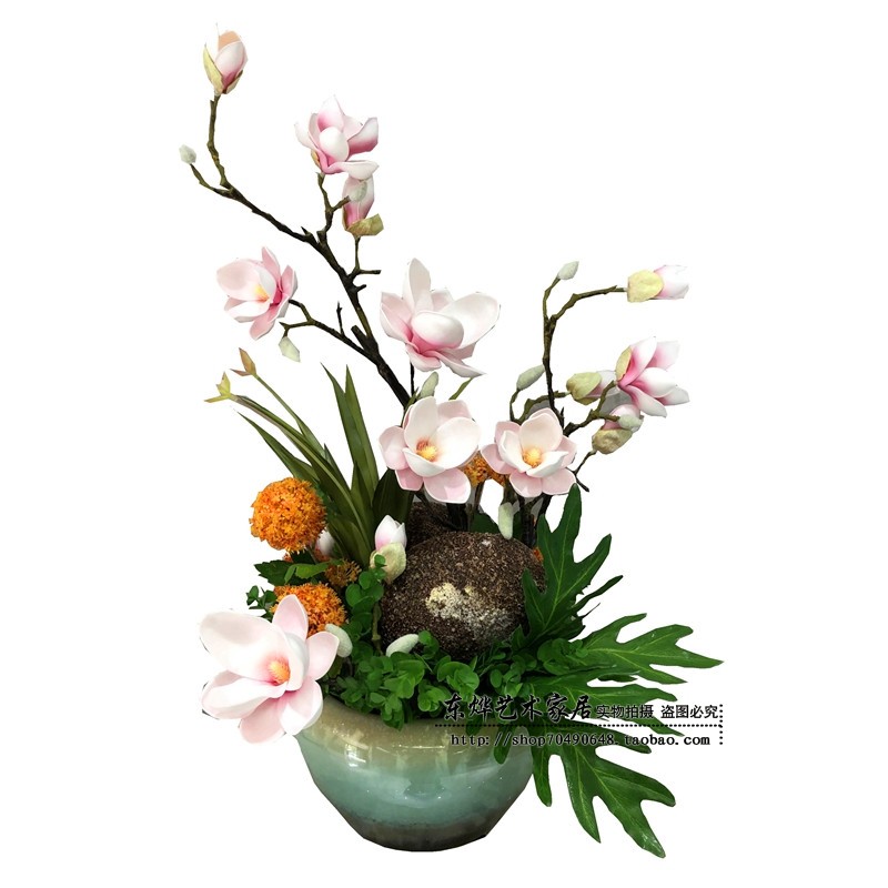 蝴蝶兰仿真花套装假花客厅酒店前台茶几摆关摆件玄饰装设大型盆花
