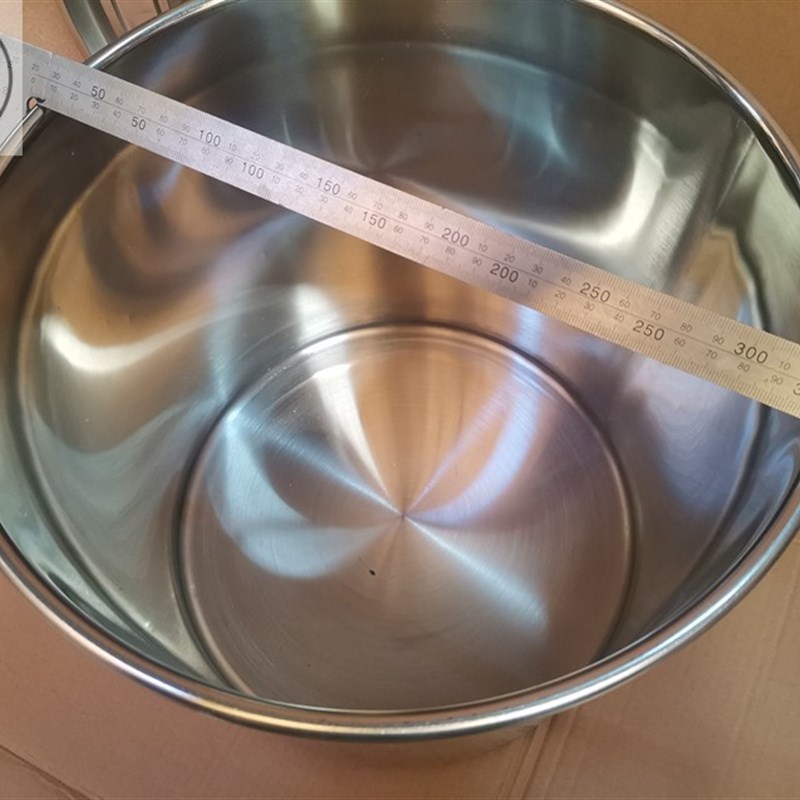 SICH复 无耳特厚不锈钢三层U合底商桶电磁炉汤用汤锅直径30cm40cm
