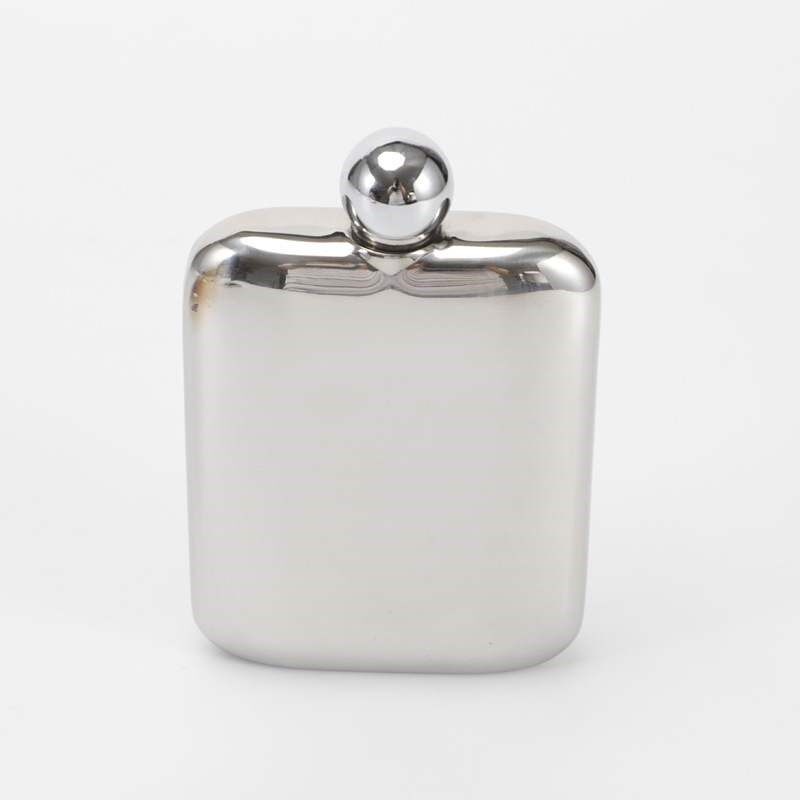 新款 供应加厚不锈钢异型酒壶方7盎司随身便携酒瓶球盖