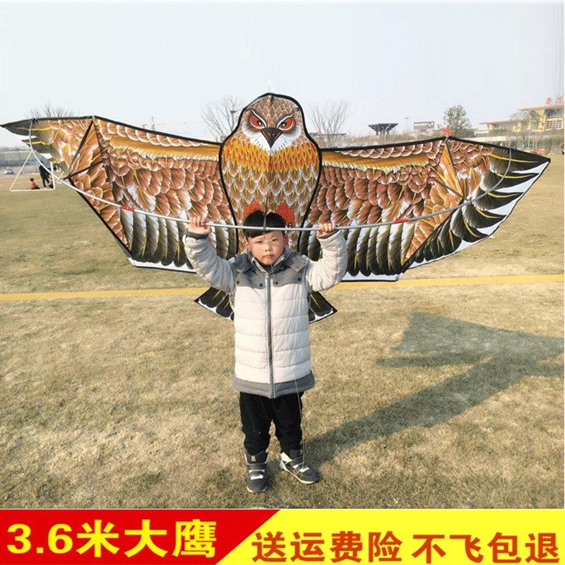 潍坊风筝传统老鹰风筝 成人儿童大型卡通风筝线轮套餐包邮易飞