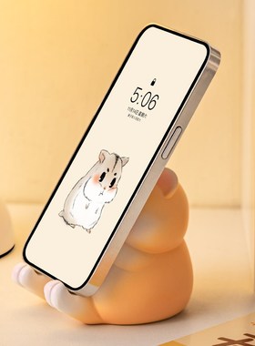 可爱小仓鼠手机支架桌面摆件办公室装饰家用追剧神器实用礼物送女