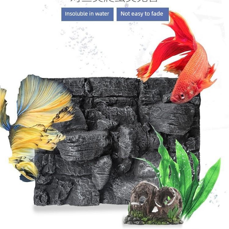 鱼缸装背Kt板3D立体普岩树根三湖水族鱼景观景饰背景板