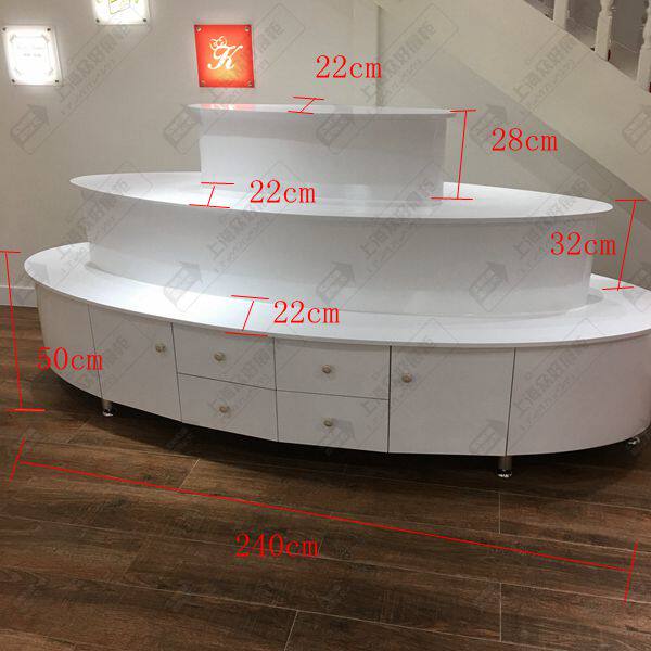 流水台高岛圆形中台柜双面展示档三层中岛展台高低饰品店鞋店中岛