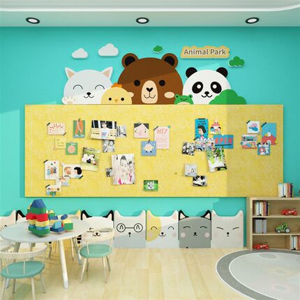 毛毡板墙贴面幼栏园文品环境创布置材料主题成化作品展示儿装饰