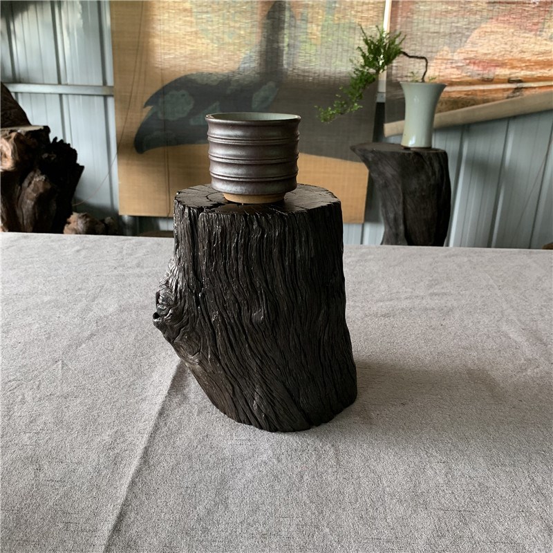 厚垫子铁壶玻璃壶垫茶道配件千年乌木创意花盆瓶工艺品底座