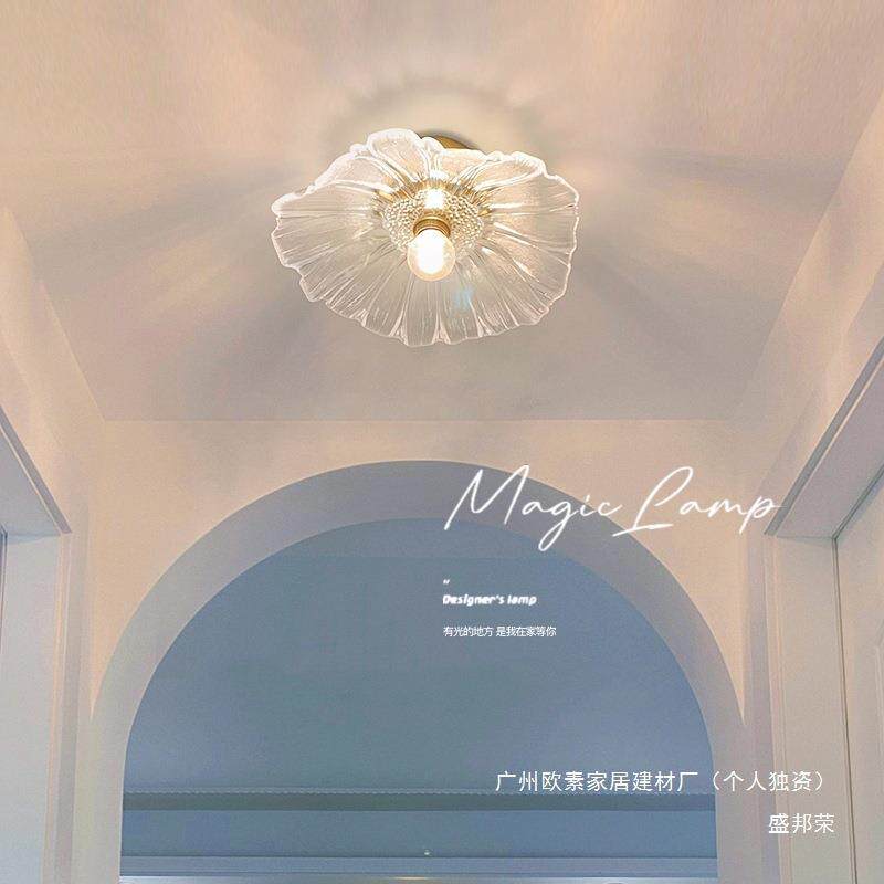 盛邦荣玄关中山入户日式过道灯走廊灯网红过复古吸顶灯荷叶道玄关