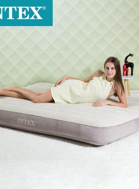 INTEX64101植绒双人充气床垫午睡气垫床单人加厚户外野营便携式