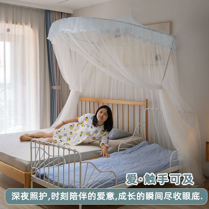 抗风加大半圆顶吊挂蚊帐拼接床2025新款家用免安装公主菌加宽超大