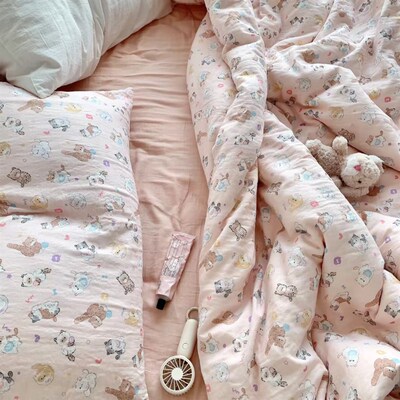 a类少女8itty猫双层纱床上被件套全棉1.5m1.K米母婴级四套三件套