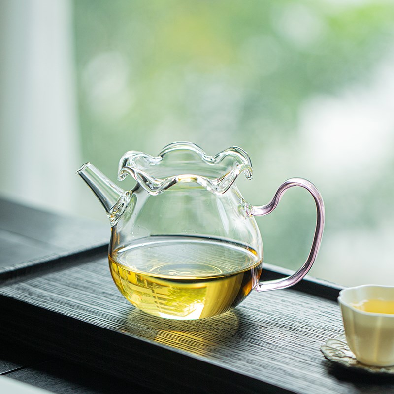 创意铃兰花品公杯壶耐热分茶器加厚高硼硅玻璃木塞试管煮茶器清新