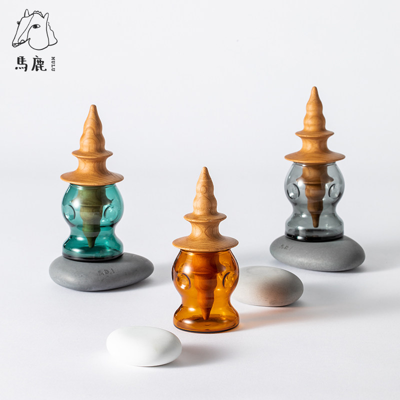 西湖三潭件月无火香薰摆印节烟散香器木质扩香器教师无礼品