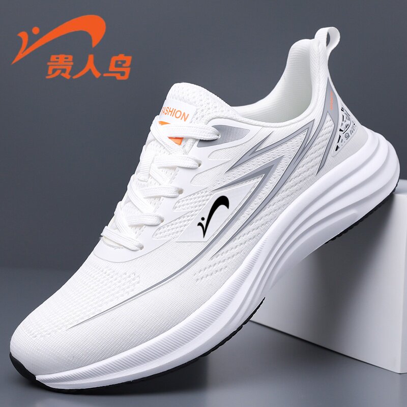 贵人鸟男鞋男士软底跑步鞋春季透气厚底运动鞋飞织网面减震休闲鞋