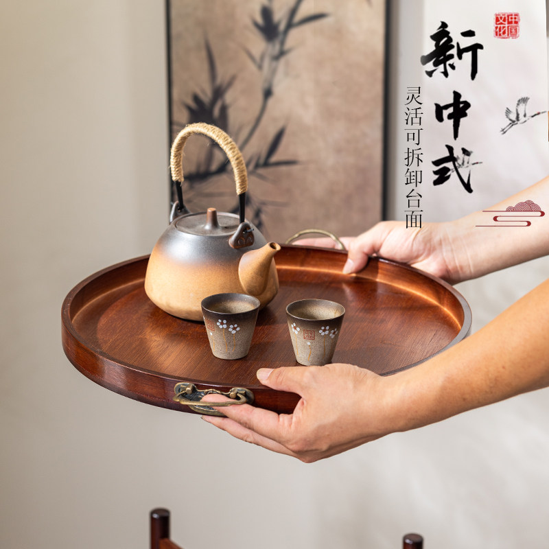 麻将水茶几棋牌室专动茶桌架客厅移用小边几茶杯架打牌桌中式茶台