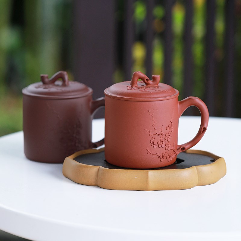 宜兴紫砂杯带杯盖杯子泡茶杯办公杯茶具名家纯手工杯原矿紫砂盖杯