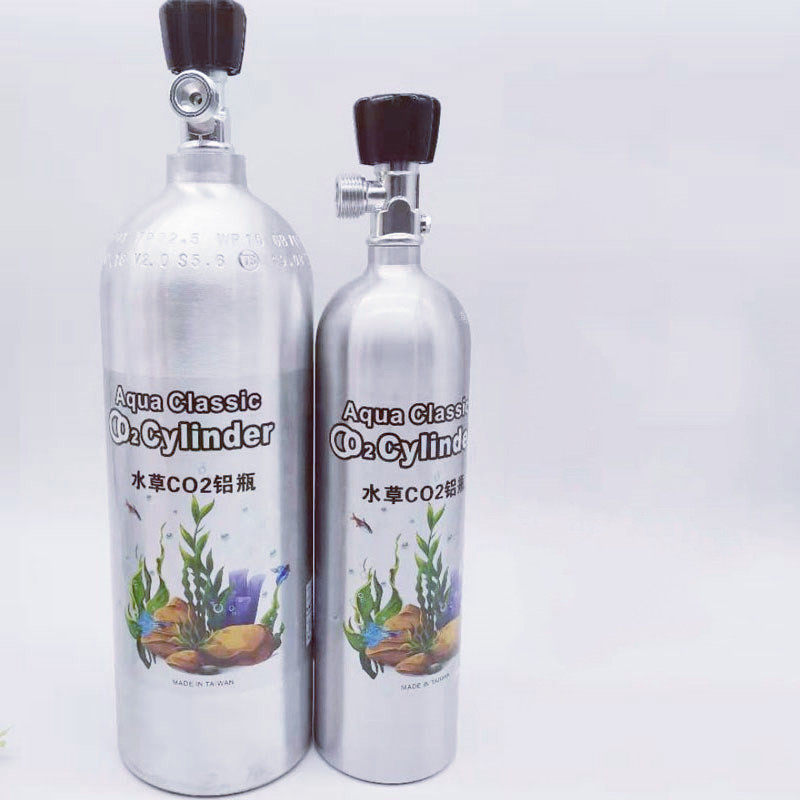 金品二氧化碳铝瓶高压防爆加厚水草二氧化碳套装1升2升粉色铝瓶