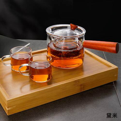 玻璃煮茶壶侧把耐高温过滤泡茶壶电陶炉煮茶器家用烧水玻璃壶茶具