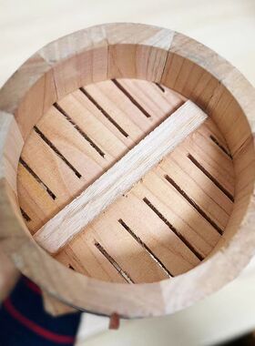 椿芽木香椿木蒸饭木桶蒸饭桶无胶无漆家用甑子不锈钢箍传统手工品