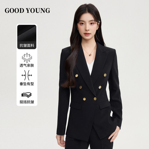 GOOD YOUNG西装外套女职业面试正装气质通勤修身显瘦气质西服套装