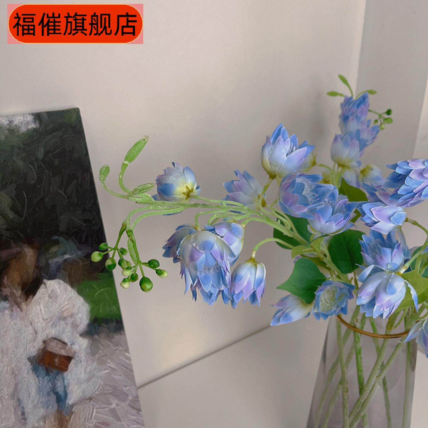 仿真花植绒凤尾兰假花绢花家居30