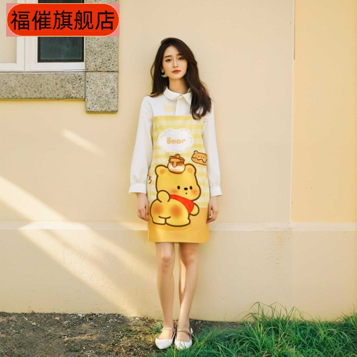 新款网红防水防油卡通围裙女款