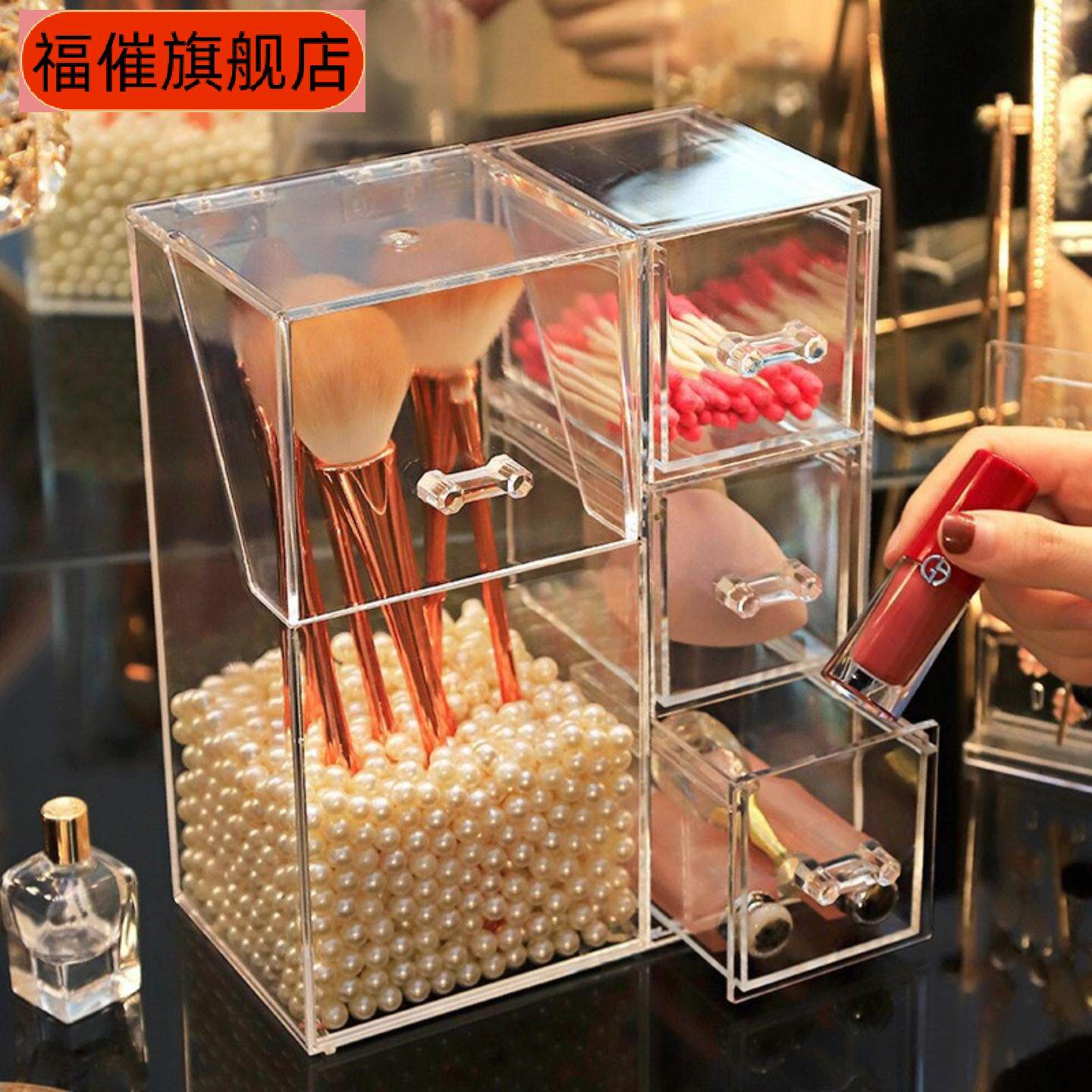化妆刷桶桌面多功能防尘收纳盒|