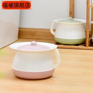 加厚痰盂家居老人成人带盖塑料便盆尿桶带手柄小便桶孕妇坐便器