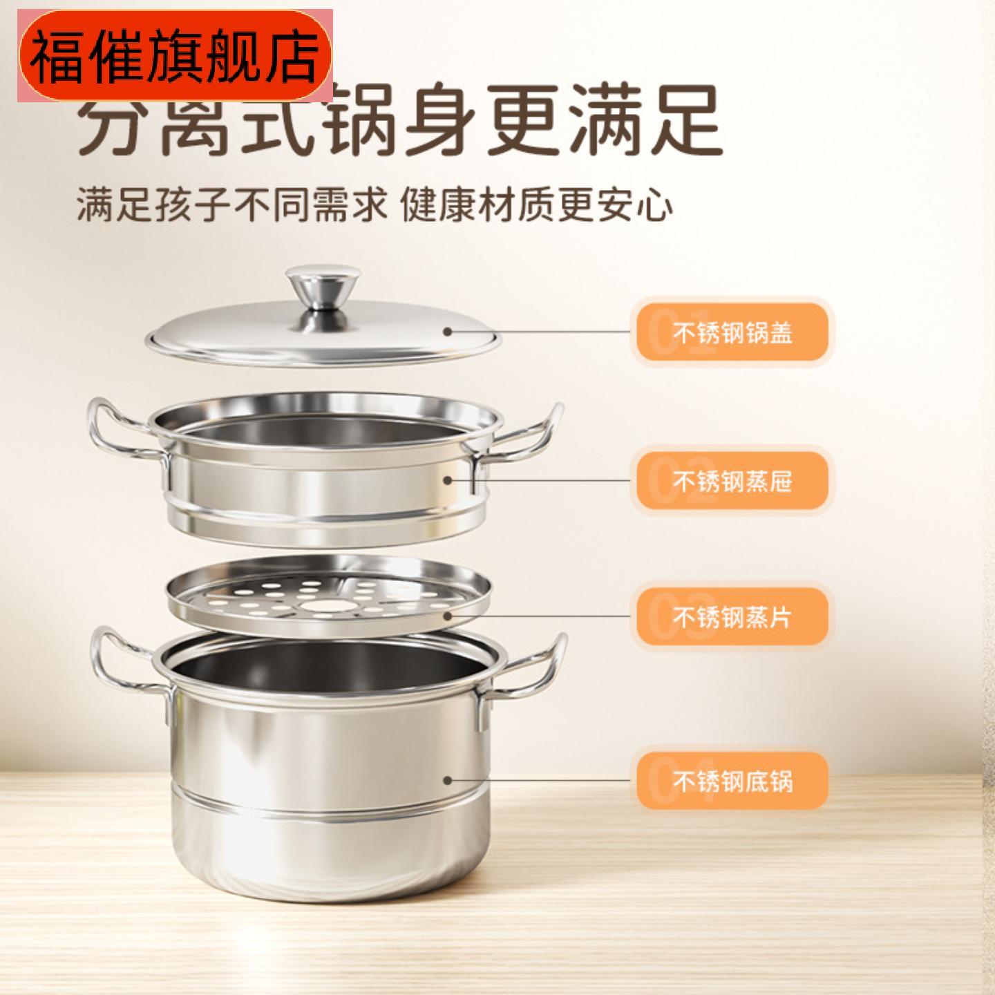 厨房不锈钢真煮食玩蒸锅套装｜小