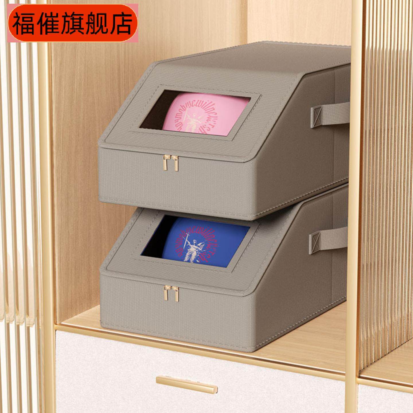 牛津布帽子收纳盒带盖防尘可视可