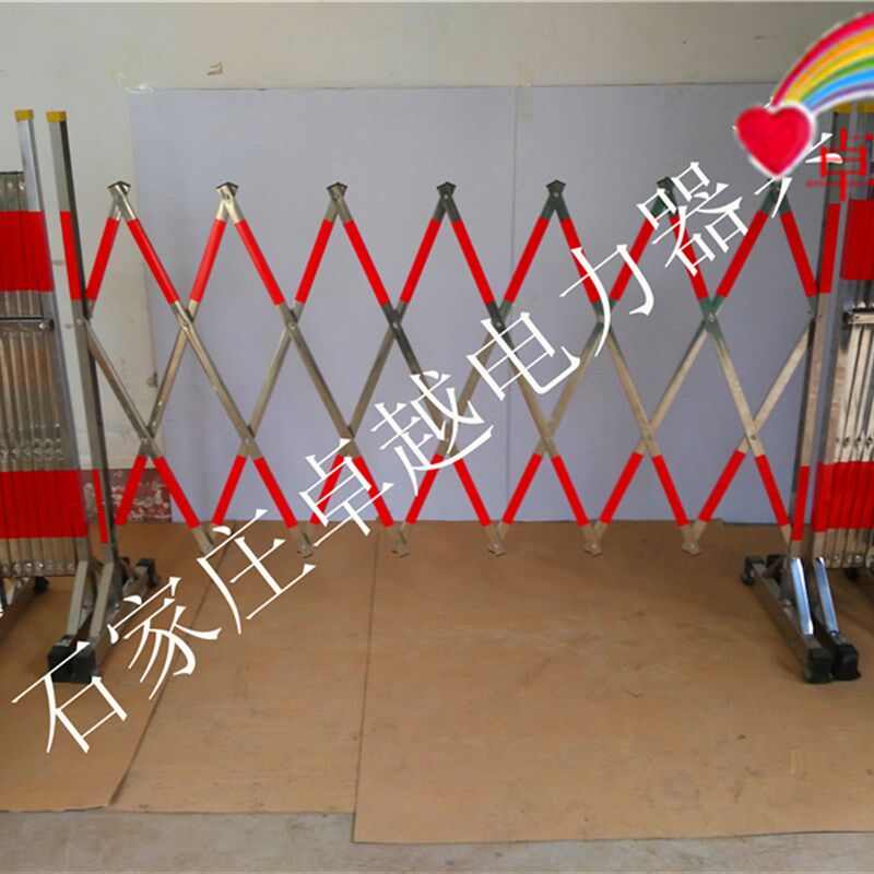 不锈钢片式伸缩围栏可移动安全防护栏工地学校公共设施临时隔离门