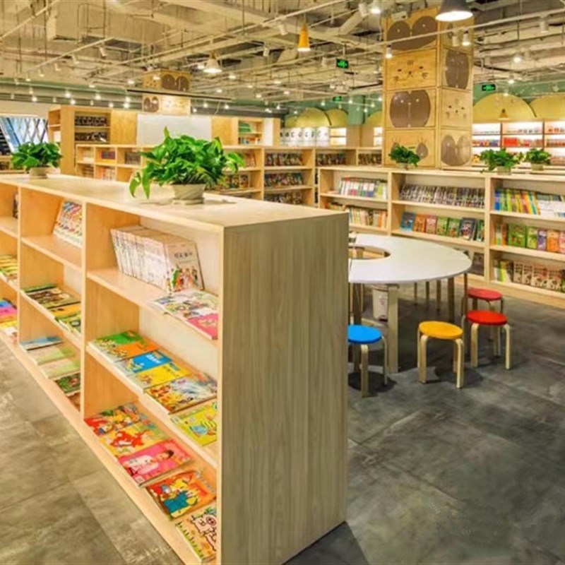 岛制展定柜 木质书架展柜 图书馆中岛柜 书店书架中示柜 图书馆架