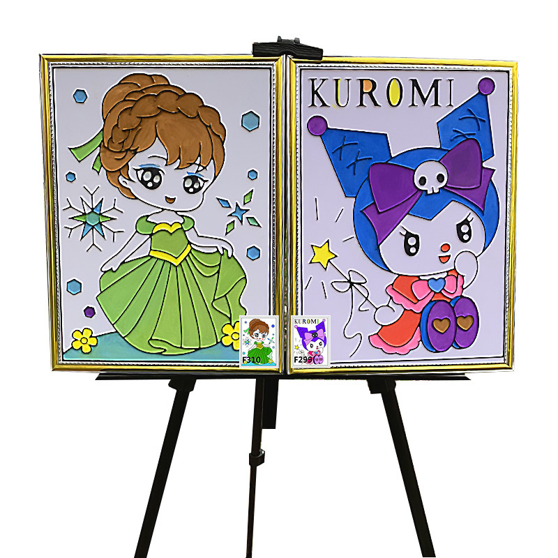 新款地摊凹凸涂色画板立体浮雕儿童diy公园广场摆摊涂鸦填色画板