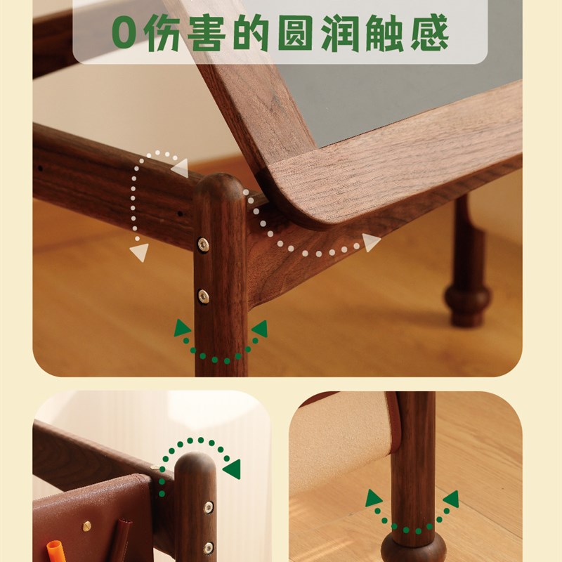 实OOMILY飞鸟早教桌游戏桌可儿板绘画写字调高Z木翻童宝宝学习桌