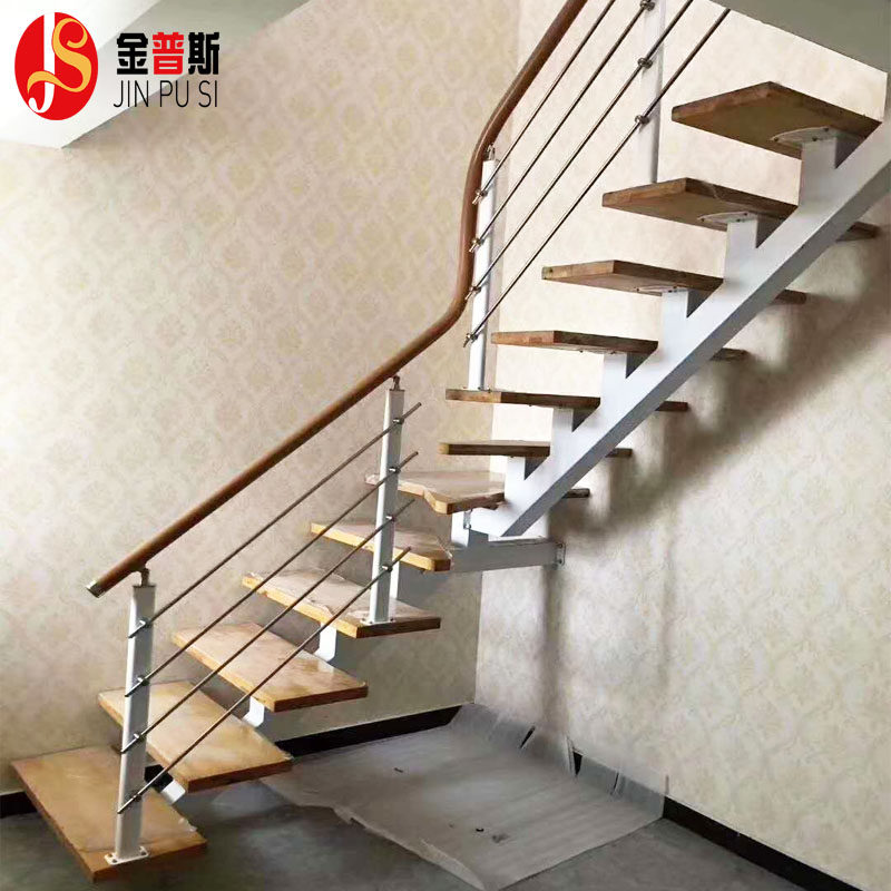 广州式转直外转角钢木店阁楼公寓复旋楼家用室内梁圆形楼梯包安装