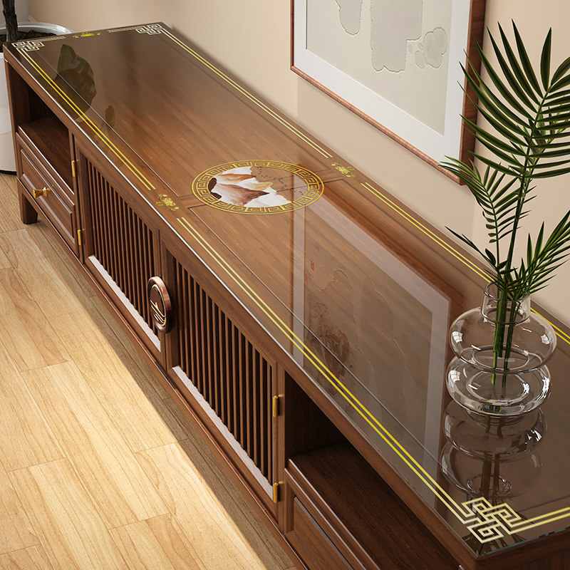 中式氛围感桌布pvc刺绣印花餐桌垫防水防油免洗透明茶几垫电视柜,居家布艺,桌布,淘宝优惠券,粉丝福利购,淘宝优惠卷