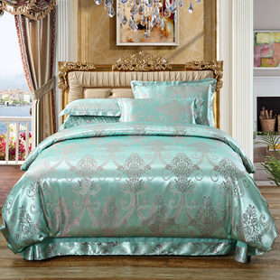 贡缎提花被罩 2.0m米单双人床上用品学生宿舍欧式 被套单件1.5 1.8