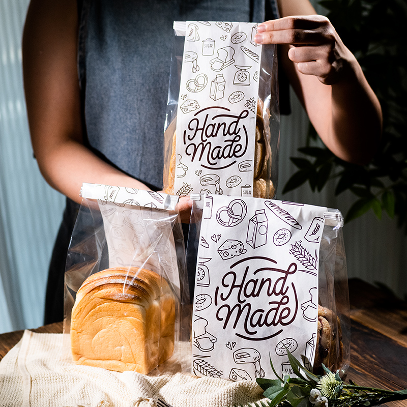 250g吐司包装袋卷边铁丝透明现烤切片吐司麻薯牛角包自封面包袋子