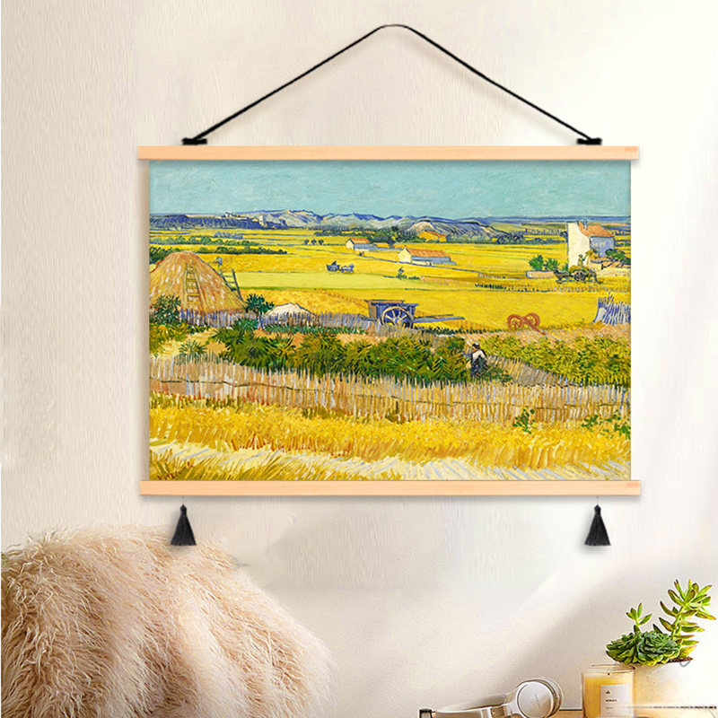 梵高艺术油画布艺挂画电表箱遮挡画墙面装饰挂布背景布墙布免打孔