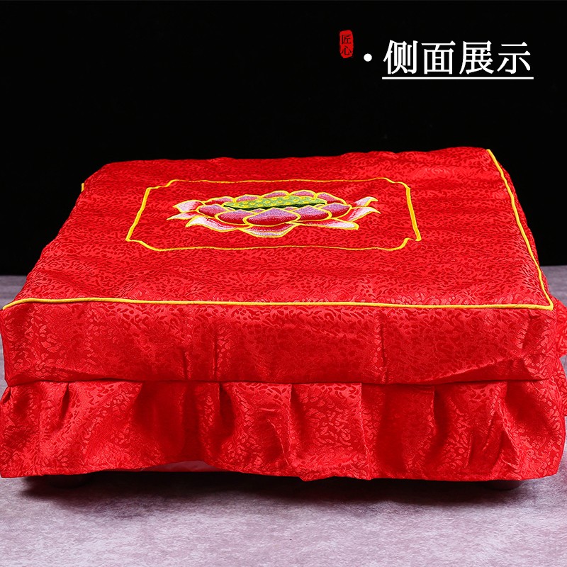 莲花拜凳套家用佛前实木拜垫套高档拜垫外套坐垫套跪垫蒲团拜椅套