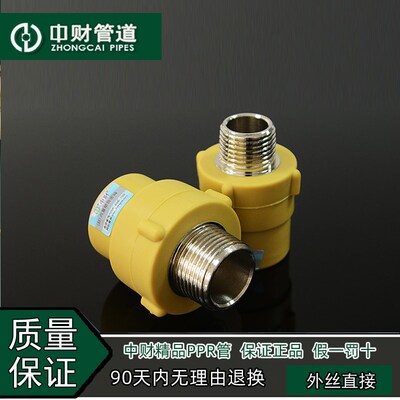 中财管道 PPR冷热水管工程家装水管配件外丝直接 外牙直通