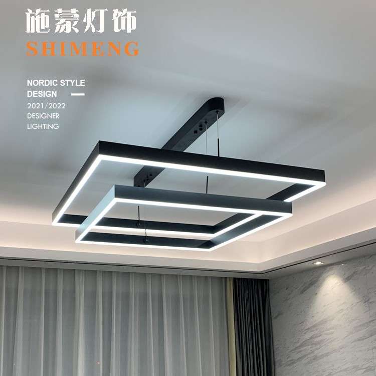北欧现代风格客厅灯餐厅吊灯简约卧室灯具创意轻奢长方形