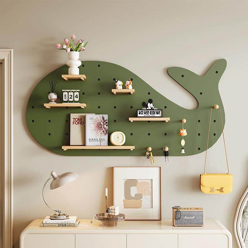 鲸鱼洞洞板实木入户玄关收纳展示造型墙面装饰客厅墙上置物架,模玩/动漫/周边/娃圈三坑/桌游,模型制作工具/辅料耗材,淘宝优惠券,粉丝福利购,淘宝优惠卷