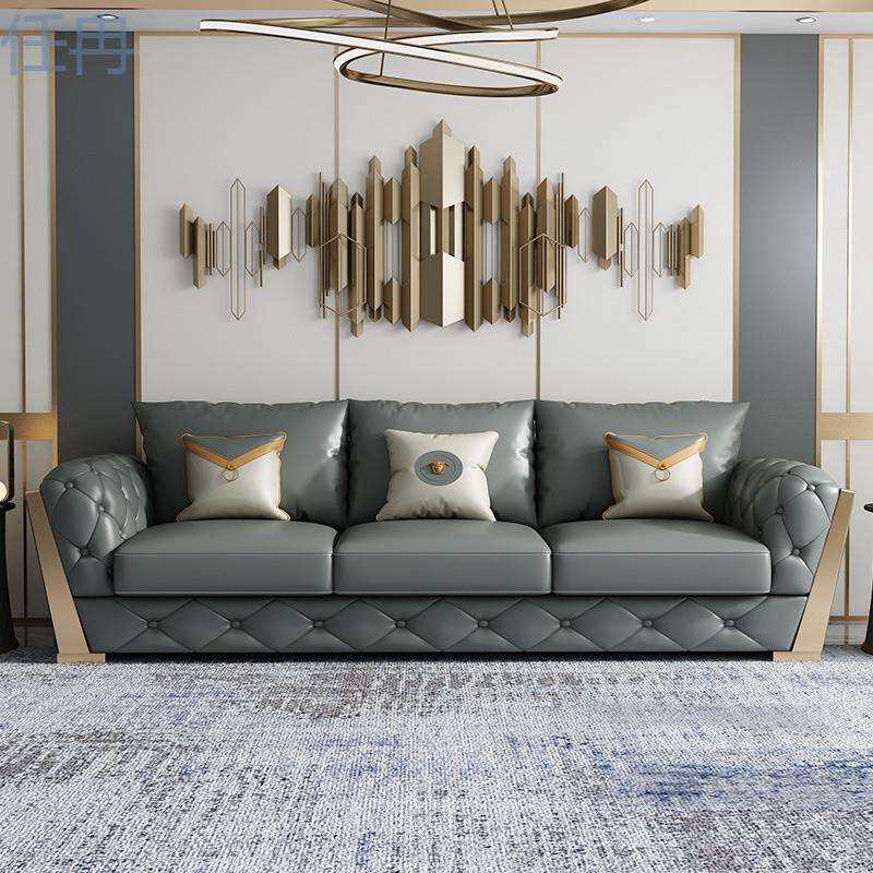 简约皮艺沙发客厅组合家具客厅小户型简欧沙发意式极简酒店皮xKW