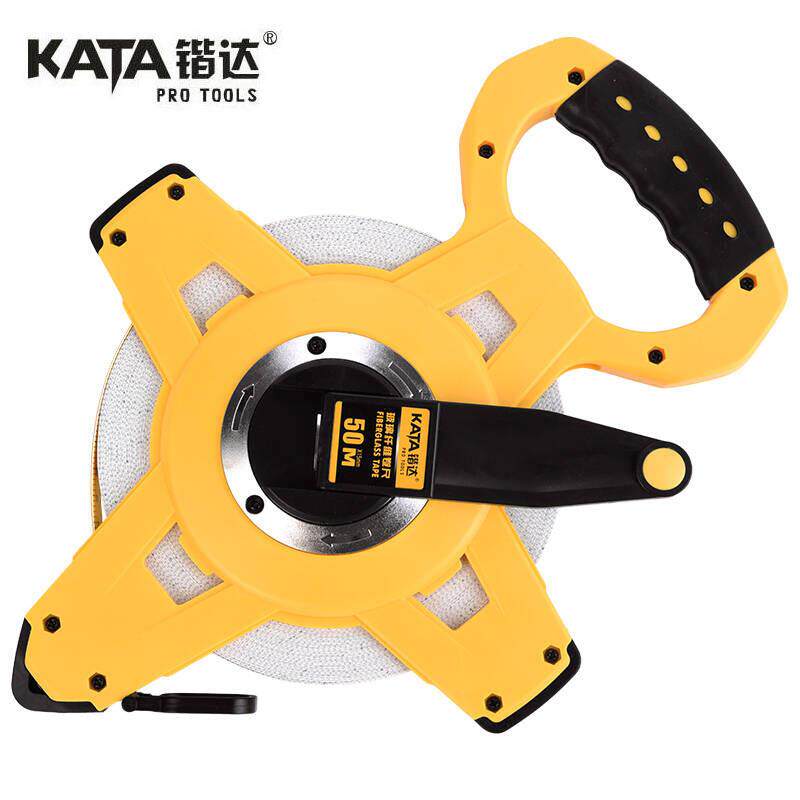 锴达KATA纤维尺50米架式玻璃纤维卷尺盘式尺卷尺皮尺KT31150