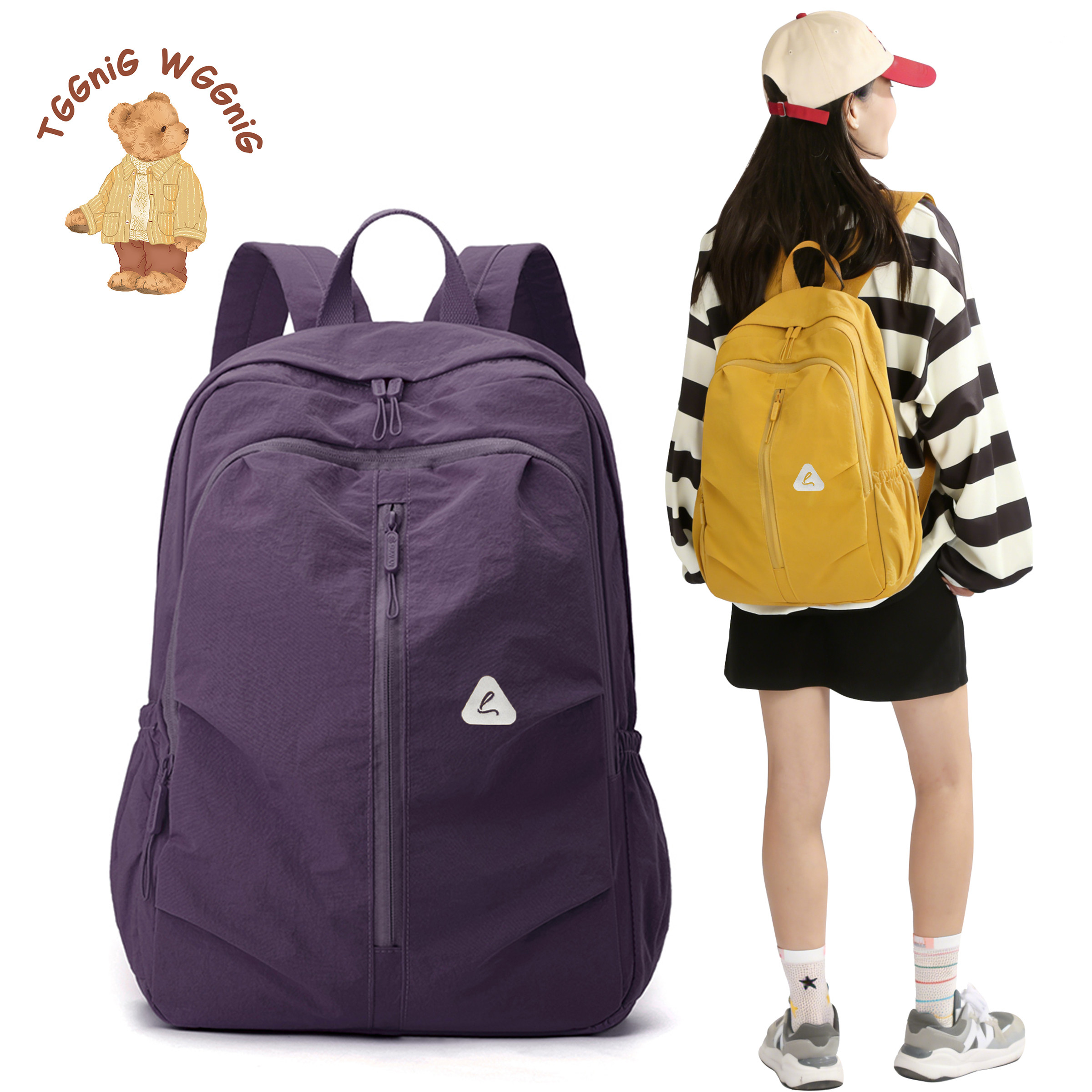 TGGNIG WGGNIG新款时尚休闲潮流轻防水日系手提单肩双肩学生背包,箱包皮具/热销女包/男包,双肩背包,淘宝优惠券,粉丝福利购,淘宝优惠卷