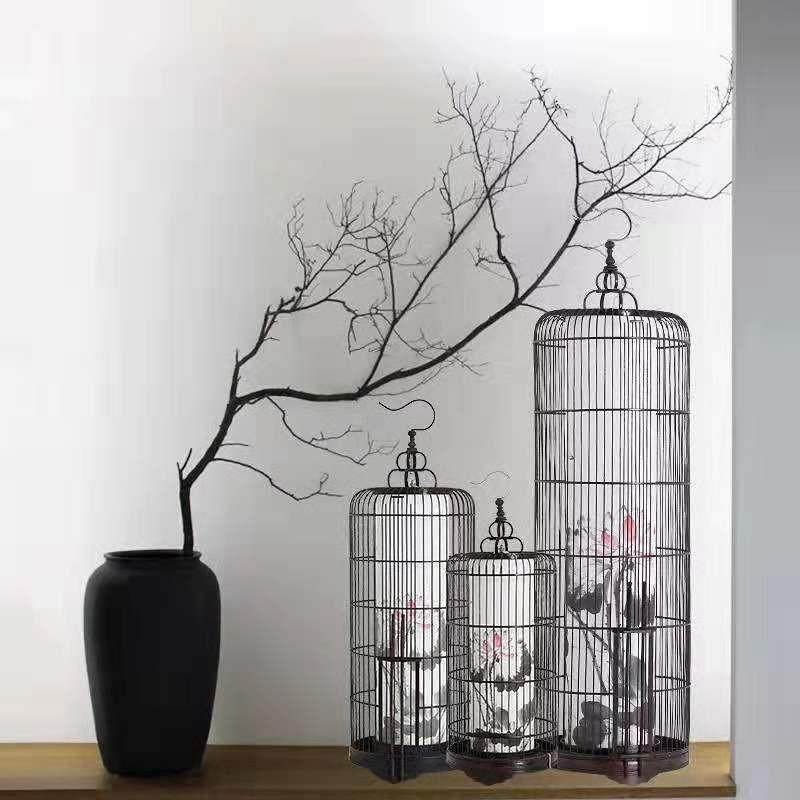 餐厅吊灯竹编茶室禅意创意个性简约田园风格创意商场装修灯具竹灯