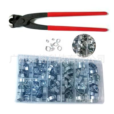 亚马逊爆款双耳卡箍150PCS盒装双耳卡箍双耳环箍水管夹卡箍钳