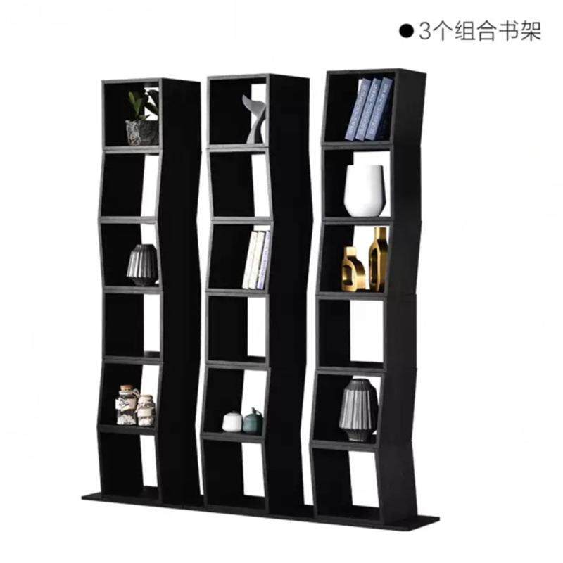 黑橡木书架异形落地书柜烤漆家用置物架简易隔断柜装饰架创意书柜