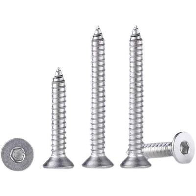 M6M8不锈钢304沉头内六角自攻螺钉GB7991平头尖尾木螺钉KCA