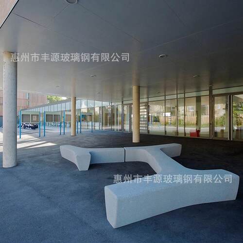 玻璃钢商场休闲椅Y字型美陈创意坐凳户外景观休息区异形等候座椅